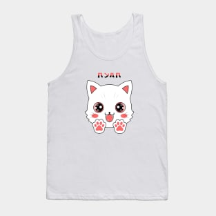 Cute White Cat Paw Anime Tank Top